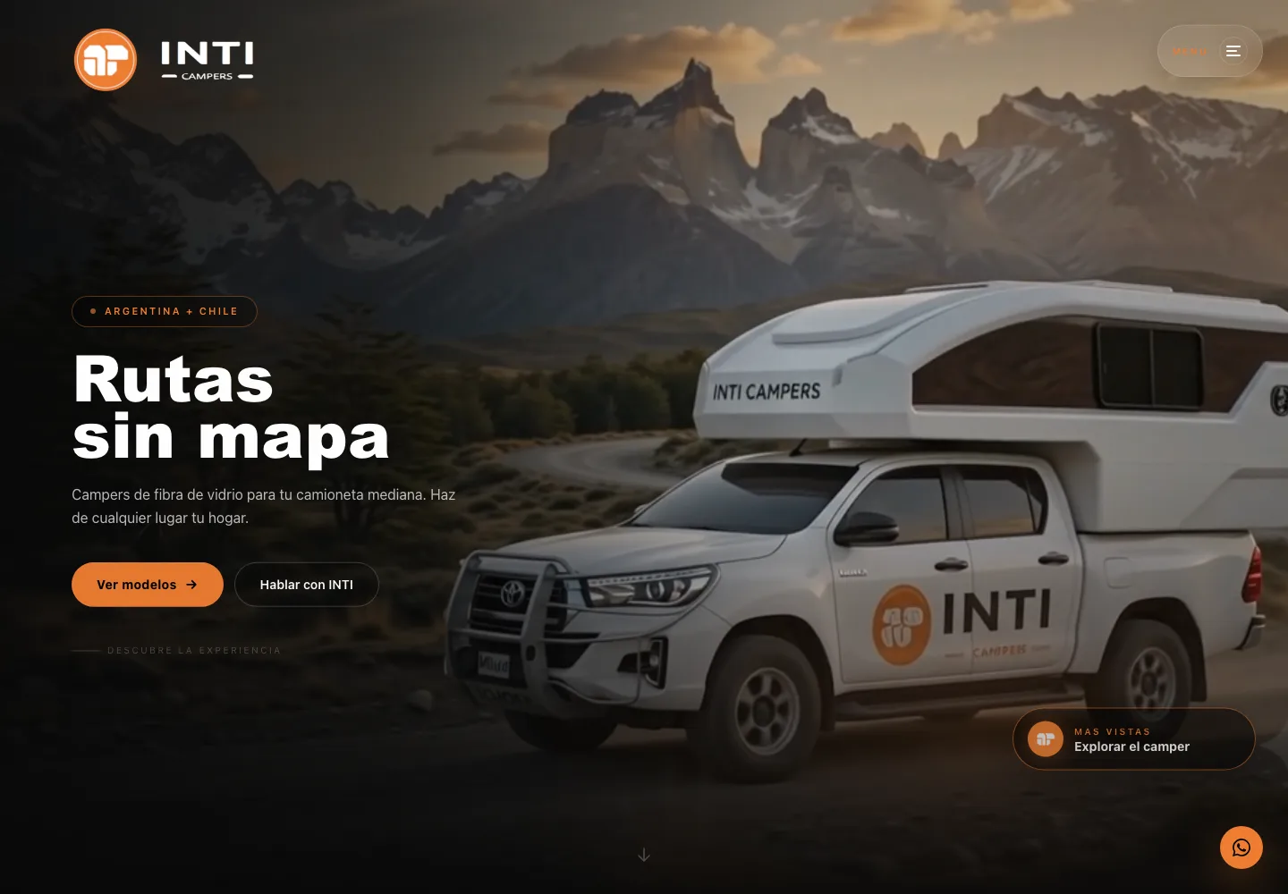 INTI Campers - Sitio web de producto